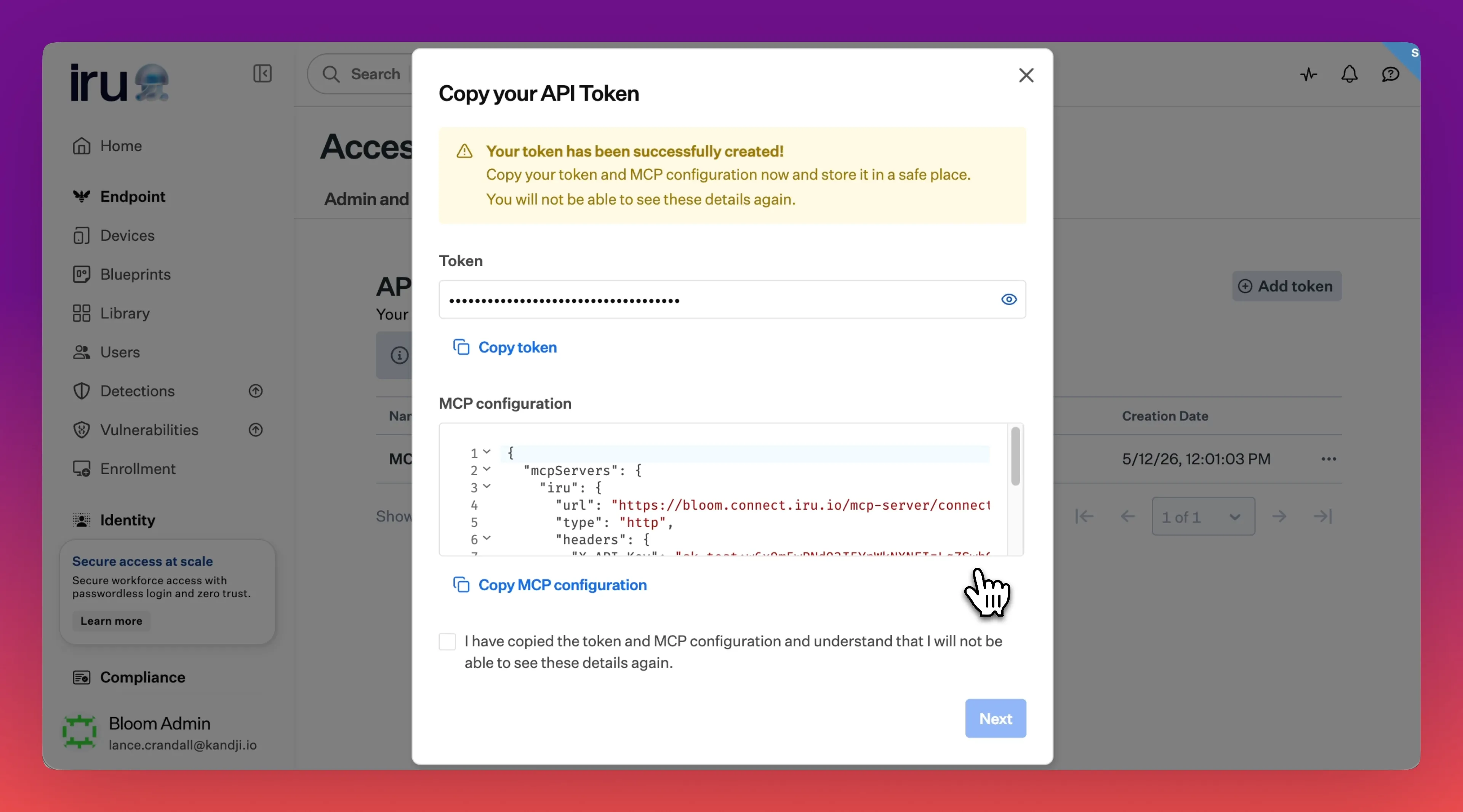 Iru MCP Token Configuration